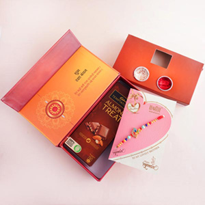 Designer Rakhi and Chocolates in Signature Box