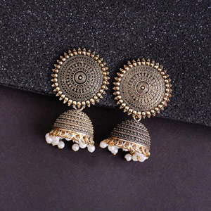 Dome Shaped Golden Jhumkas 