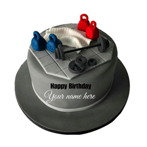 Dumbell Themed Fondant Cake