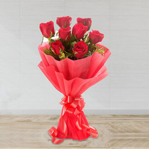 Eight Red Roses Bouquet