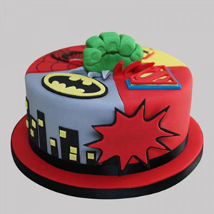 Fondant Superheroes Cake