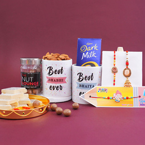 Gift Hamper of Family Rakhi with Chocolate N Sweets