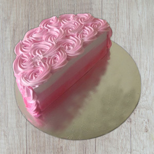 Half Pink Floral cake