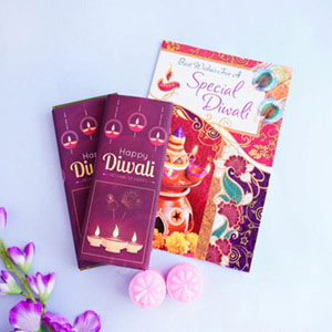 Happy Diwali Temptation Almond Chocolates With Diwali Card Hamper