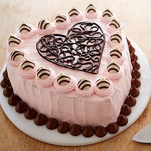 Heart Shape Cream Strawberry Valentine Cake