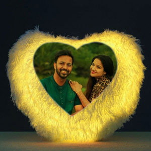 Heart Shaped Personalized LED Cushion