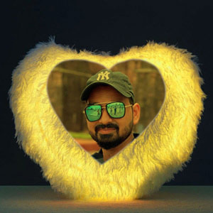 Heart Shaped Yellow Light LED Cushion