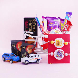 Kids Foodie Rakhi with Chocolate and Toy Combo