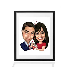 Personalised Romantic Couple Caricature Photo Frame