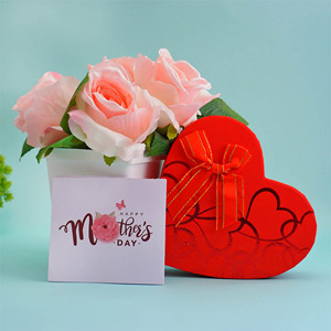Roses for Mothers Day with Card N Assorted Chocolates