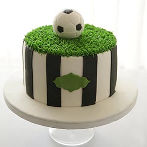 Vanilla Fondant Soccer Cake 