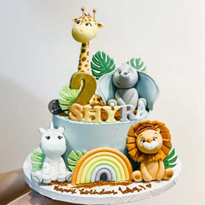 Zoo Themed Fondant Cake