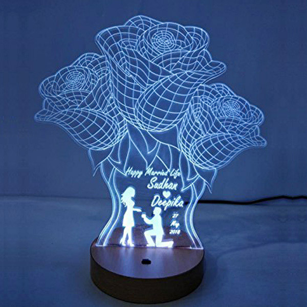 Send 3D Illusion LED lamp - Colour Changing for Decoration and Gifting (Multicolour) Online