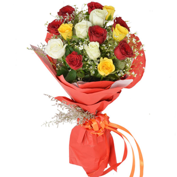 Send Adorable Mixed Rose Bouquet Online