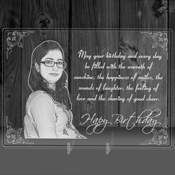 Send Personalized Photo and Message on a Glass - Gift for Birthday Online