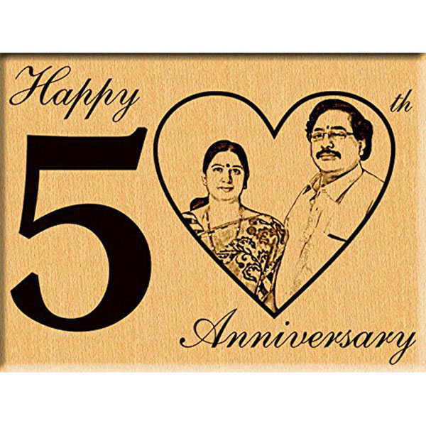 Send 50th Anniversary Gift - Engraved Photo Plaque Online