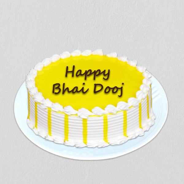 Send Pineapple Bhai Dooj Cake Online