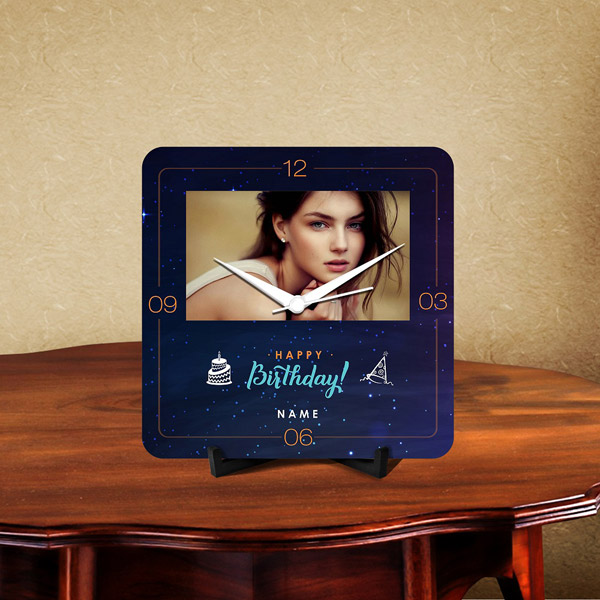 Send Personalized Name Happy Birthday Desk Clock  Online