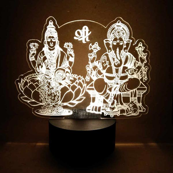 Send 3D LED Laxmi Ganesh Lamp Online