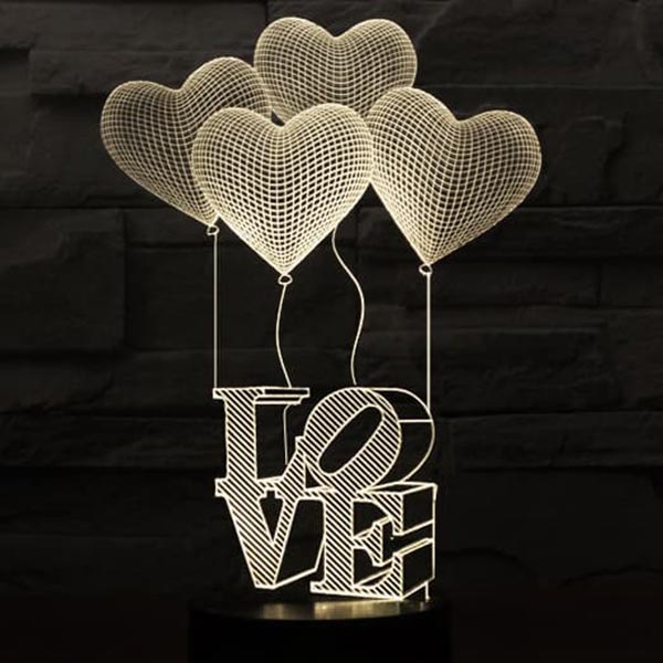 Send 3D LED Love Heart Lamp Online