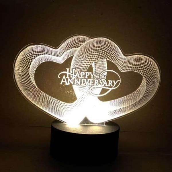 Send 3D LED Love Heart Anniversary Lamp Online