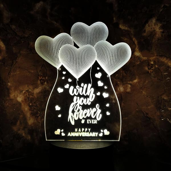 Send 3D LED With You Forever Lamp Online