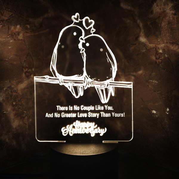 Send 3D LED Love Birds Couple Lamp Online