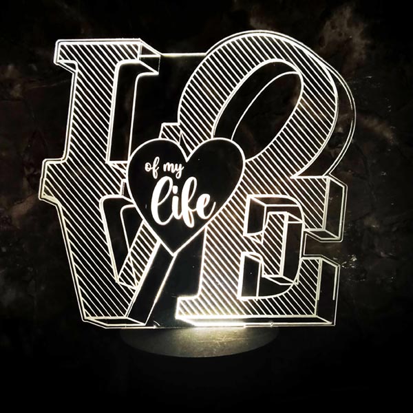 Send 3D LED Love Of My Life Lamp Online