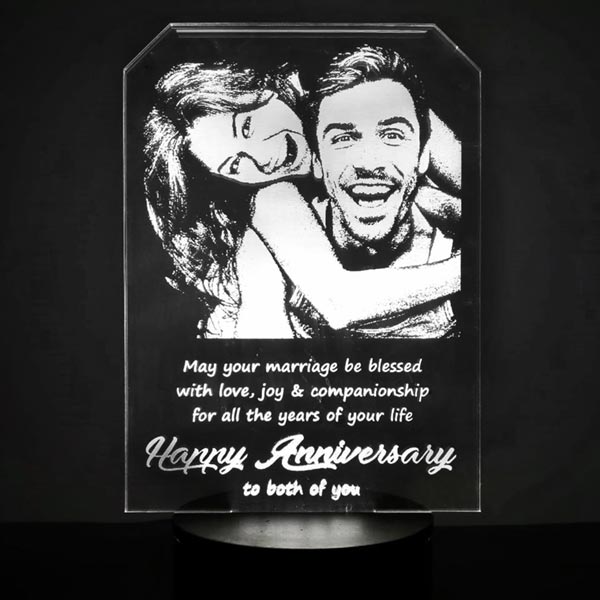 Send 3D LED Personalized Anniversary Lamp Online
