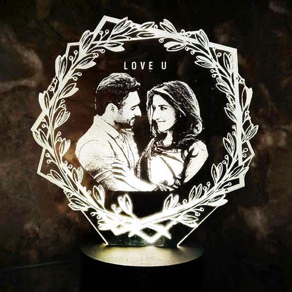 Send 3D LED Personalized Love You Anniversary/Birthday Lamp Online