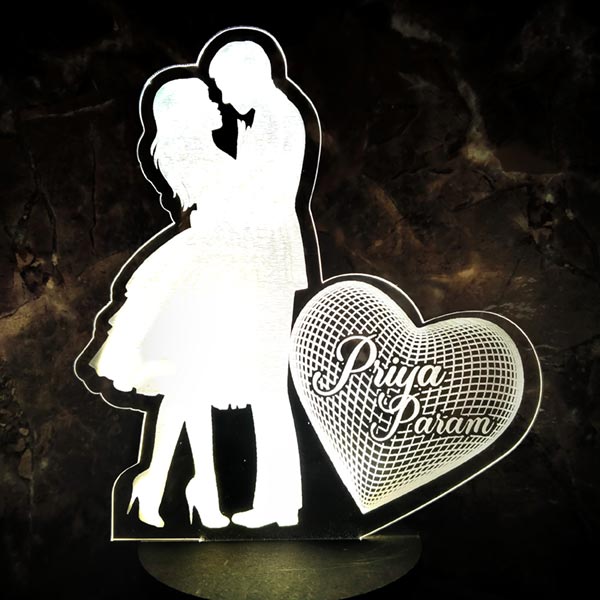 Send 3D LED Personalized Couple Name Lamp Online
