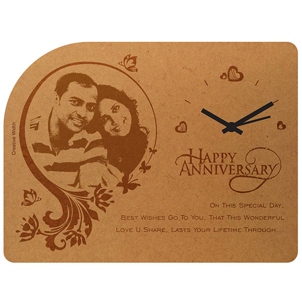 Send Anniversary Engraved Table Clock Online