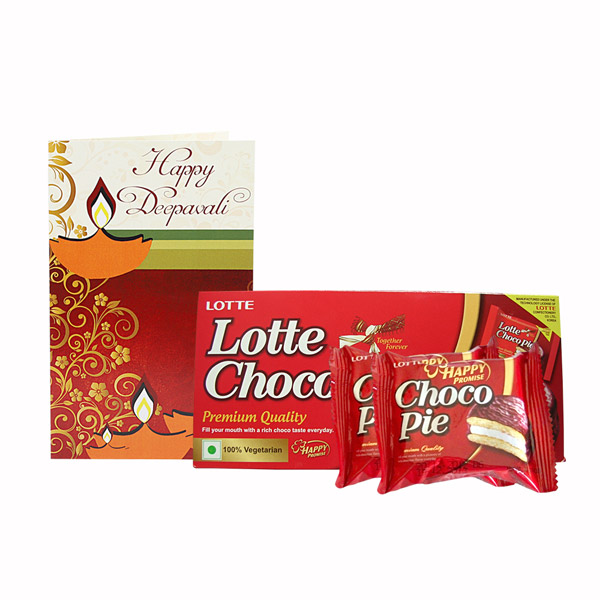 Send Choco Pie & greeting card - Diwali Gifts Online