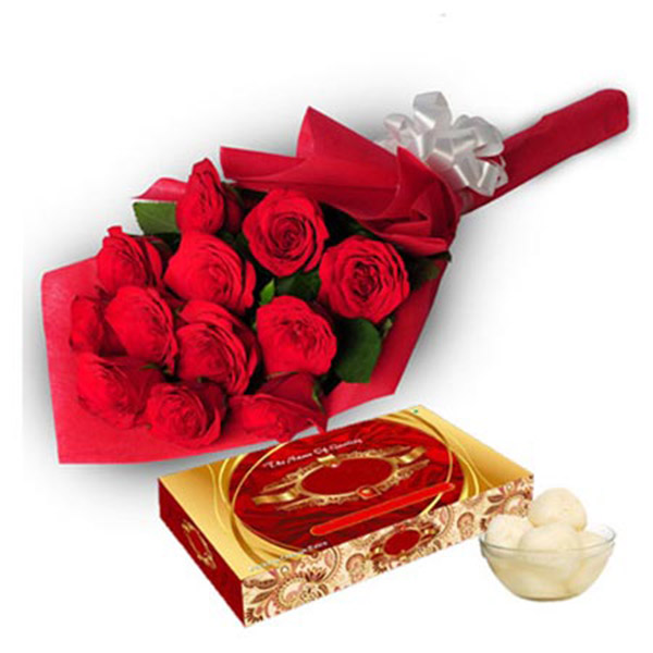 Send Roses with Rasgulla EXDFNP107 Online