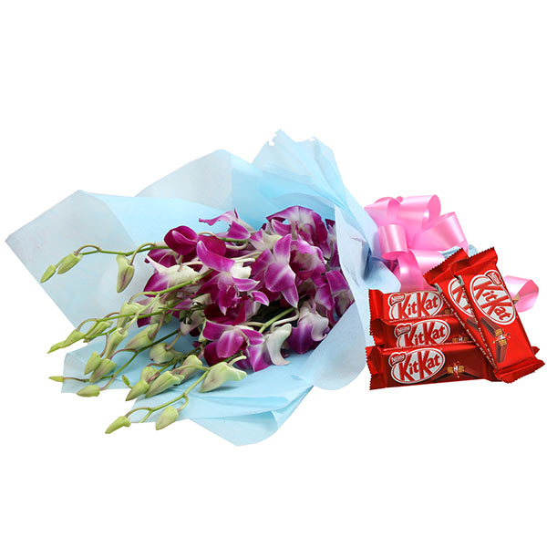 Send Orchids with Chocolates Online