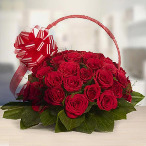 Send 30 Red Roses Gift Basket Online