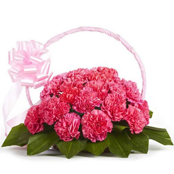 Send Designer Pink Carnation Basket Online