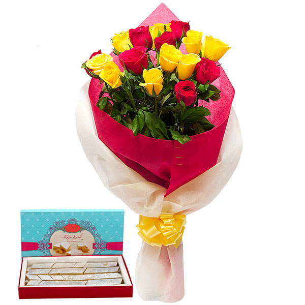 Send Roses N Kaju Katli Online