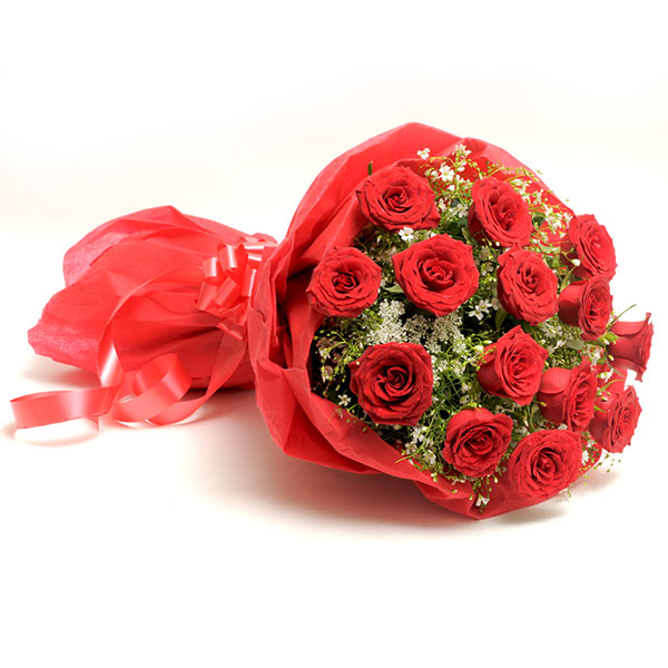 Send Bunch of 15 Long Stem Red Roses  Online