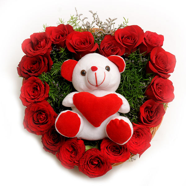 Send Roses N Soft toy Online