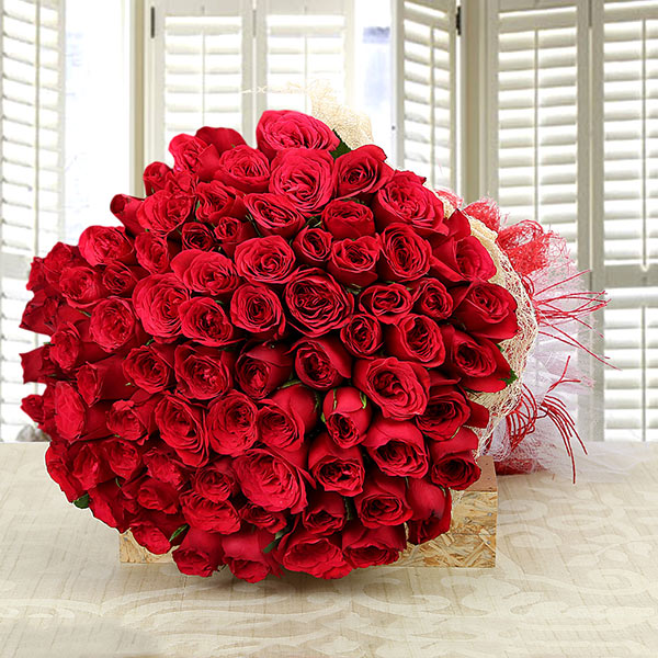 Send 75 Red Roses Bouquet Online