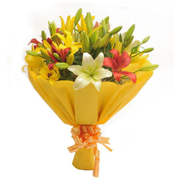 Send Illuminating Lilies Bouquet Online