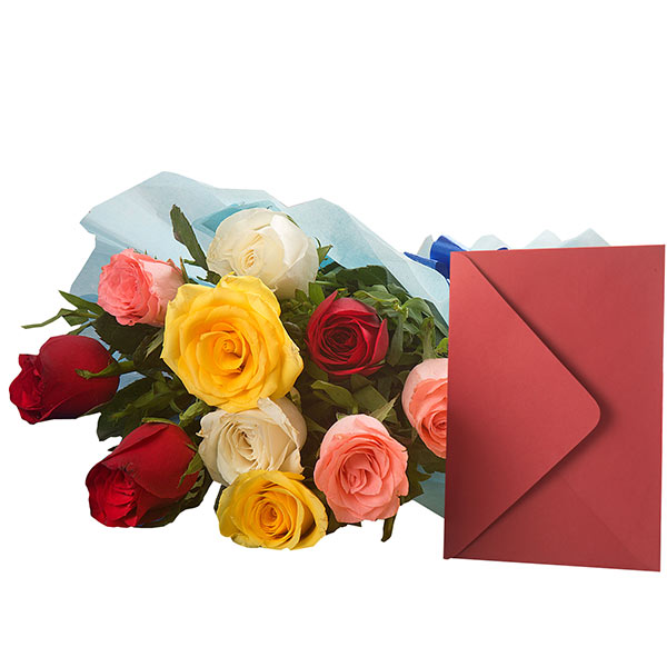 Send Mix Roses N Greeting Card Online