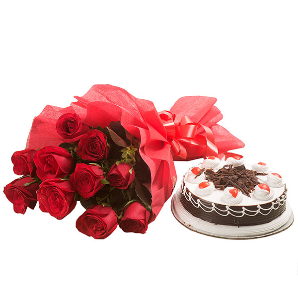 Send Black Forest and Flowers Online