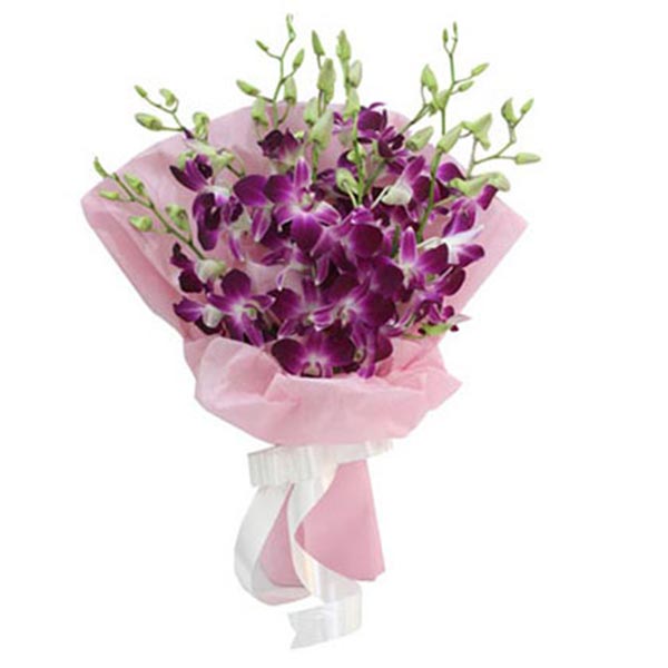 Send Bunch of 9 Purple Orchids Online