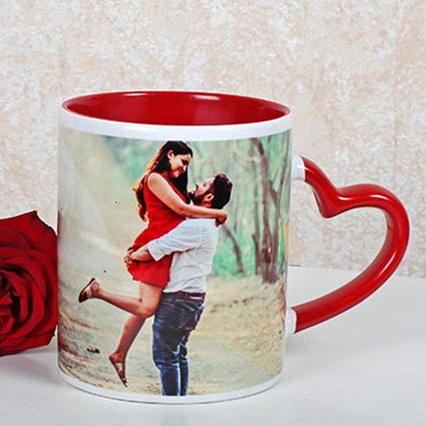 Send Red And White Personalized Mug Online