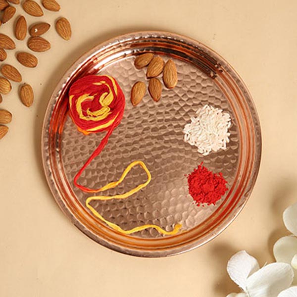 Send Pooja Thali With 100gms Almonds Online