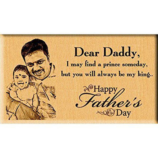 Send Gift for Fathers Day - Dear Daddy Wooden Photo Plaque Online