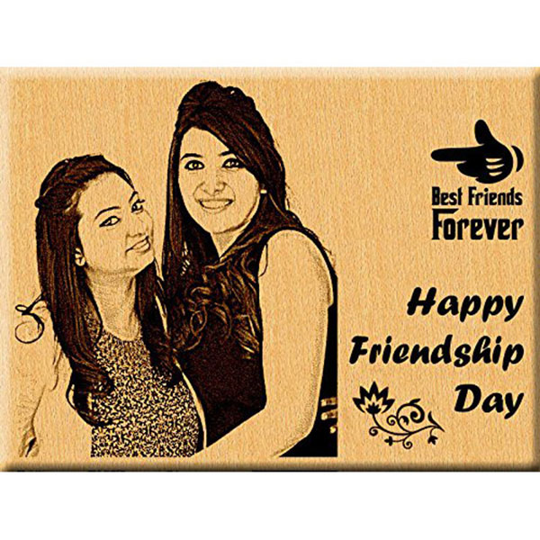 Send Friendship Day Gifts for Him and Her - Personalized Engraved Photo Plaque Online