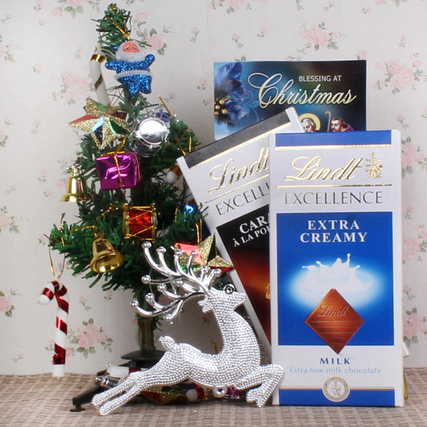 Send Lindt Chocolate with Christmas Tree Gift Online